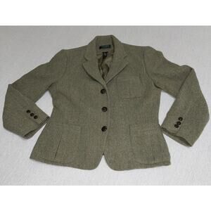 Lauren Ralph Lauren vintage Wool jacket equestrian horse buttons green 10P EUC